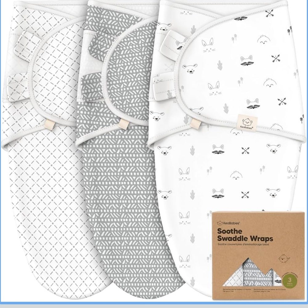 Gray and White Swaddle Wraps
